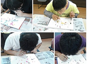 방과후 교실 - 미술활동(빨대로 물감 불어서 그림그리기) 6/22