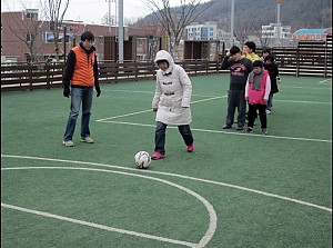 도움반 체육활동 (슛 연습, 패스 연습)