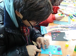 자립반 일상생활훈련 연하장 만들기